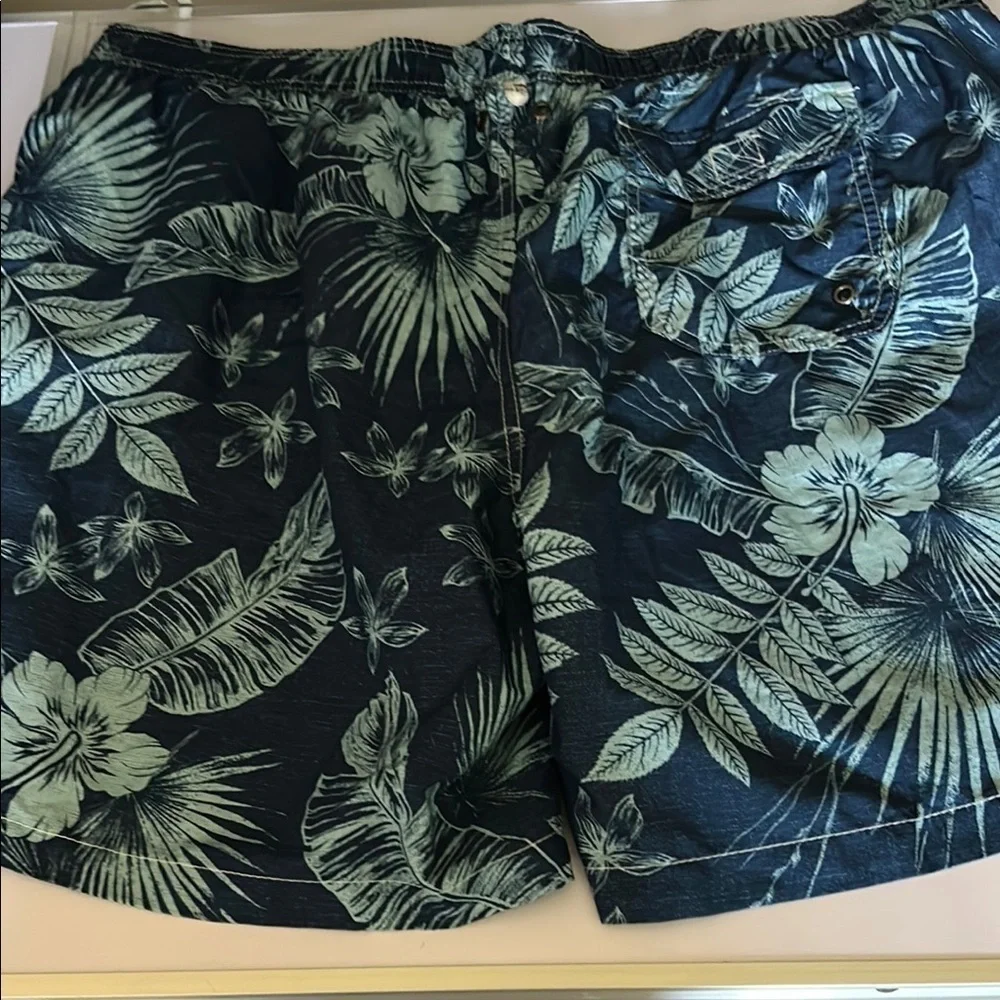Jamaica Bay Mens board shorts XXL Tropical print UPF 50+ draw string waist